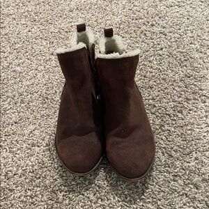 Lucky Brand Chocolate Suede Ankle Boots